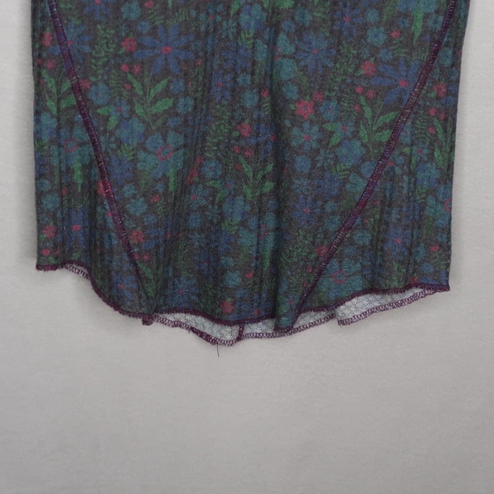 Natural Life Reagan Floral Waffle Knit Snap Henley Thermal Top Women's Small EUC - Picture 5 of 7